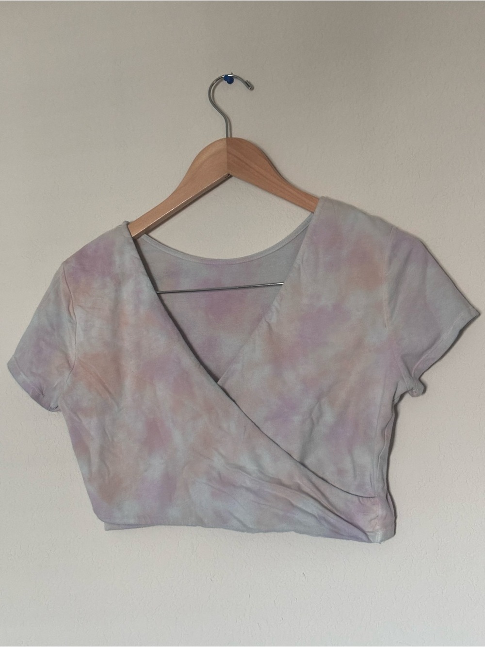 Tie-Dye Wrap Crop Top - Pastel Multi